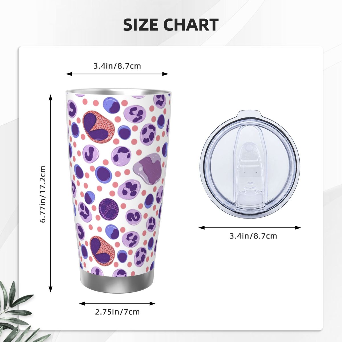 Large White Blood Cell Pattern - Tumbler 20Oz White review and price