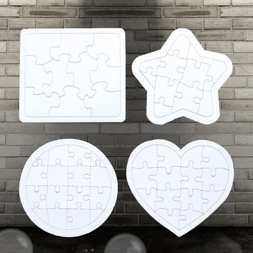 4Pcs Blank Jigsaw Puzzles Kids - Puzzle Blank White review and price