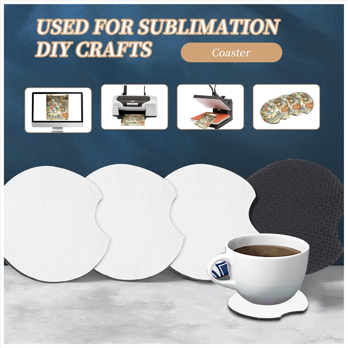 AA83 100 Pcs of Sublimation Bl - Coaster Sublimation Blank review and price